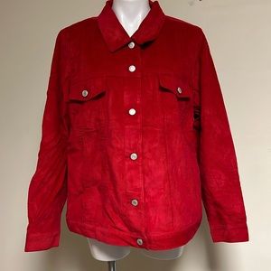 Denim & Co NWT red corduroy jacket, size extra large QVC